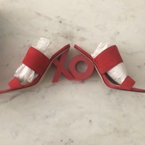XO Red Suede Heels